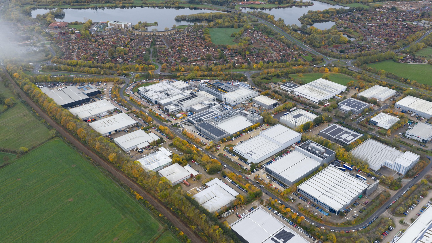 3D52BNK Milton Keynes, county of Buckinghamshire , England, October, 29, 2025: Red bull power trains and Red bull racing factory, FOrmula one racing team.