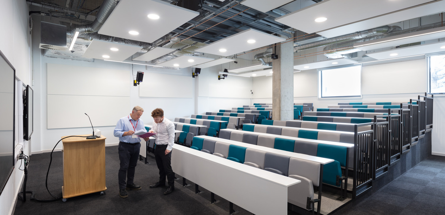 Ada College is opening it’s new facility to students for the 2023 academic year. Designed by LSI Architects, and refurbished by Wates Smartspace, the National College for Digital Skills has moved into new premises on Sutherland St in Pimlico, London. Named after Ada Lovelace, a 19th century computer programmer, the College works to educate and empower the next generation of digital talent with a particular focus on women and individuals from low-income backgrounds. The Pimlico campus building is spread over 5 floors and includes a cafe, sports hall, games room and a roof terrace with aspirational views over central London. The building’s previous engineering workshops have been converted into IT suites for the college’s core computing qualifications, and lecture theatres have replaces traditional classrooms. Client: Ada College. Architect: LSI Architects. Contractor: Wates Smartspace / Wates Group. Engineers: Mott MacDonald